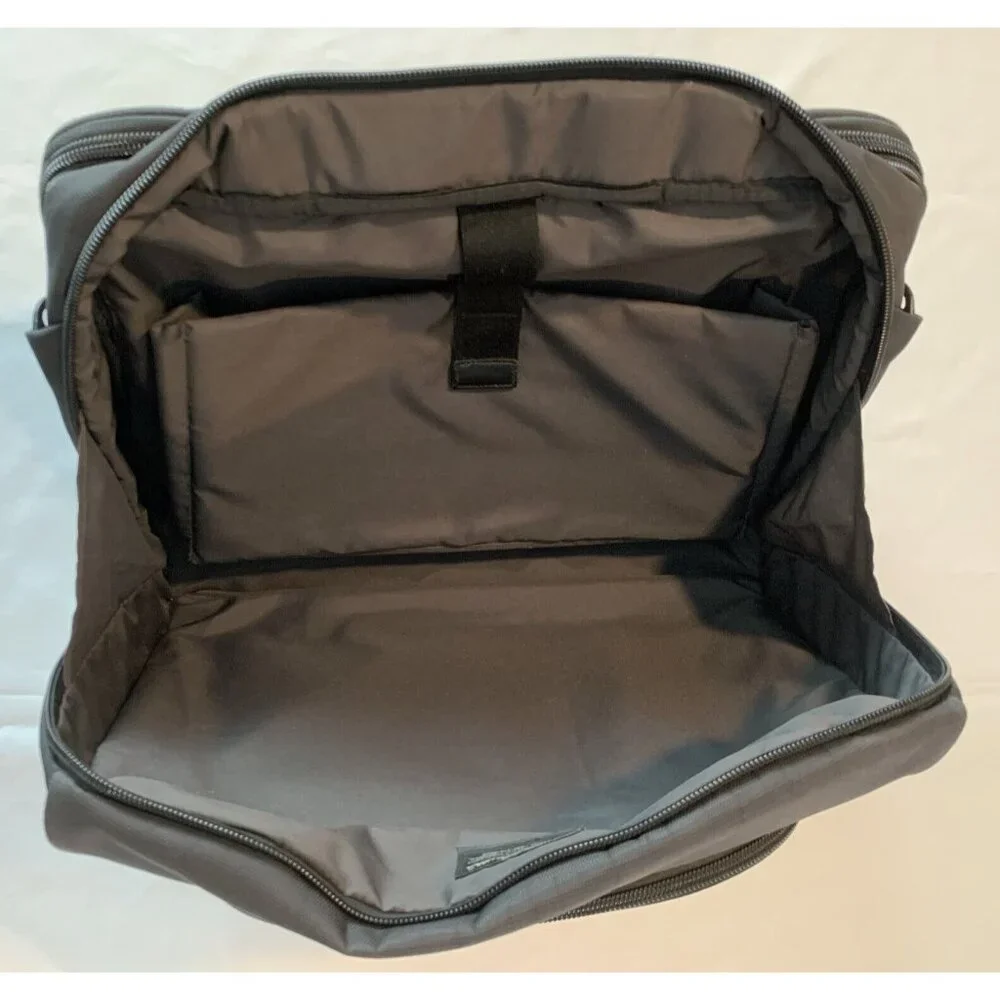 Eddie Bauer Black Nylon Laptop Bag Adjustable Strap Multiple Compartments Padded